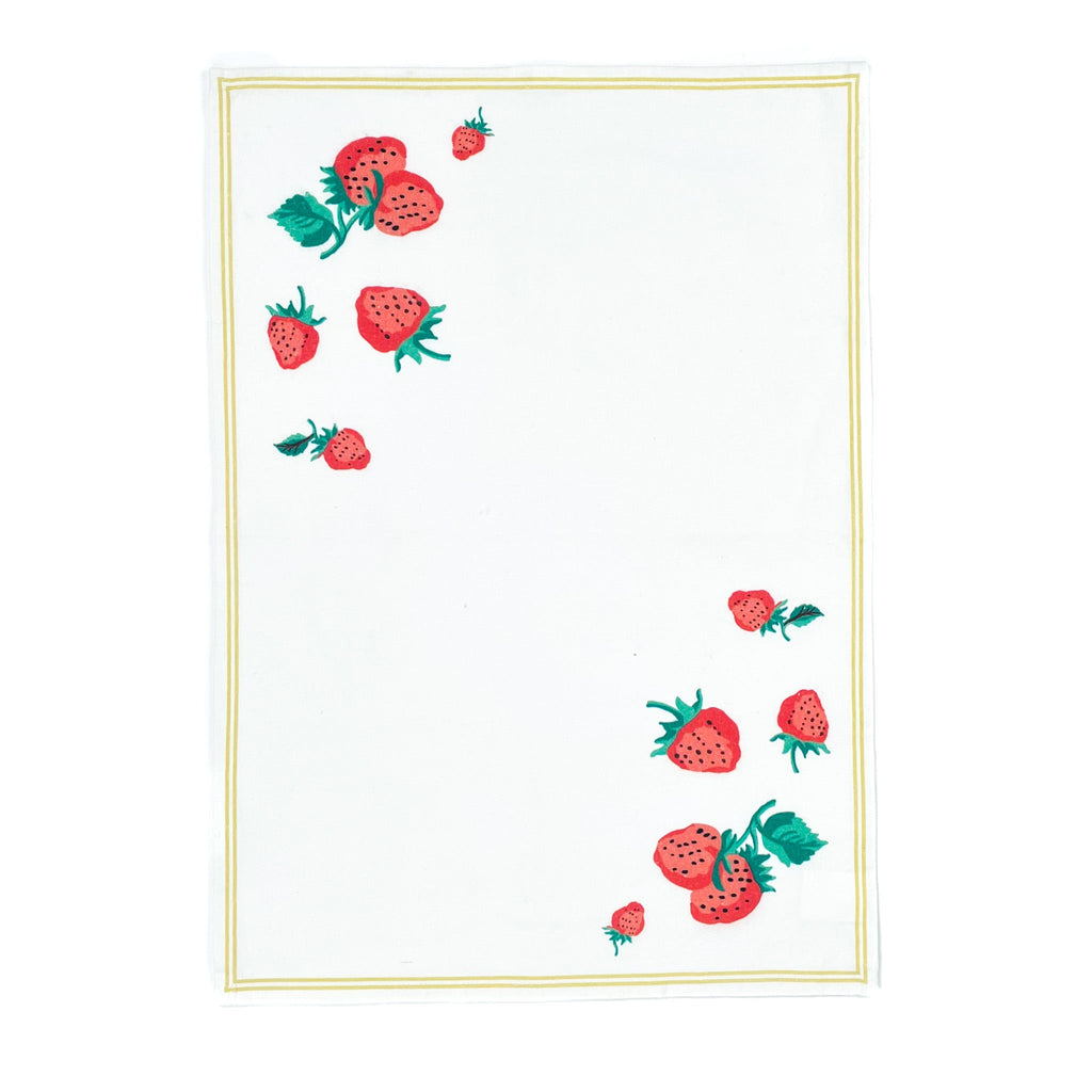 Garden Party Strawberry Tea Towel/Dish Towel/Guest Towel