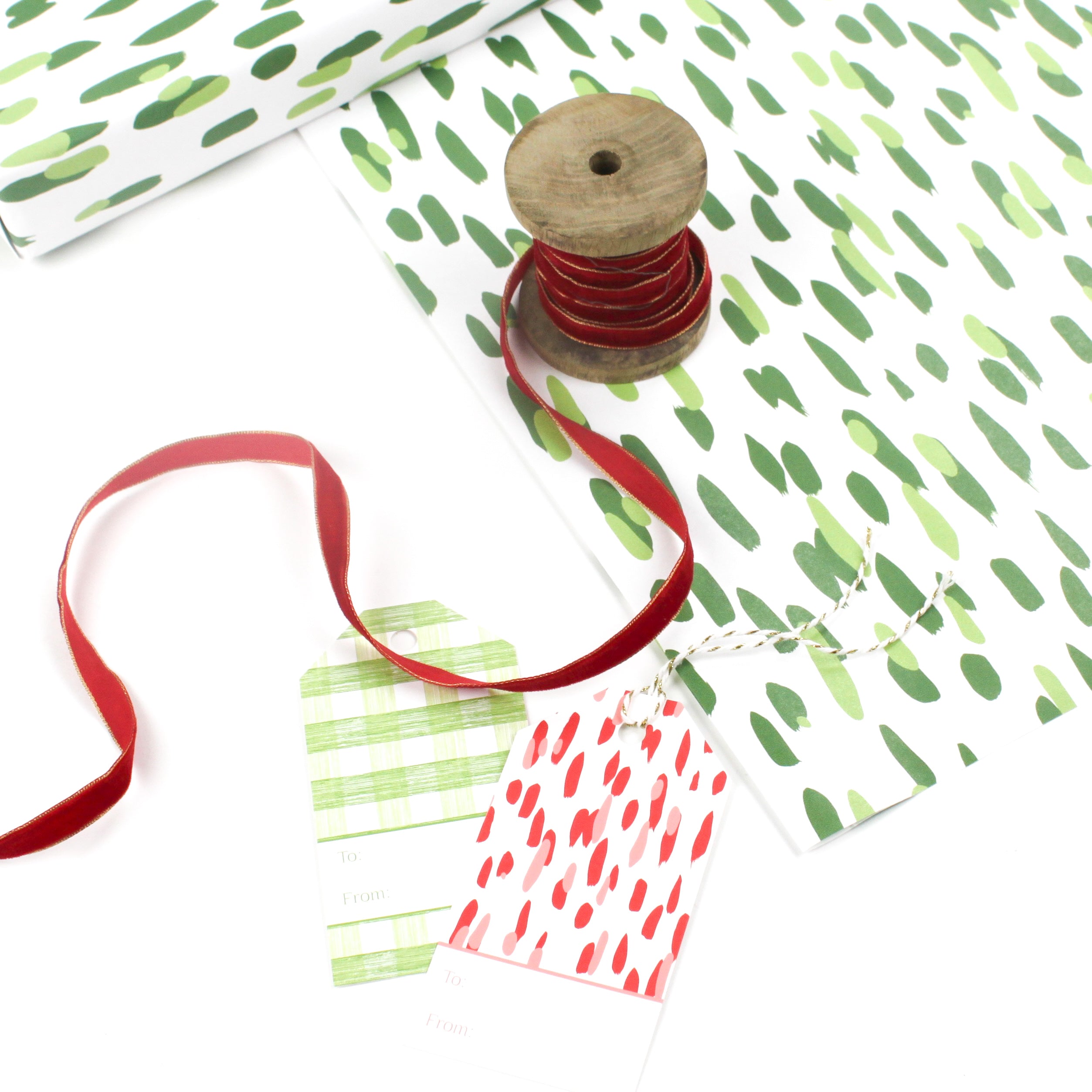 Club House Green Brushstroke Gift Wrapping Paper