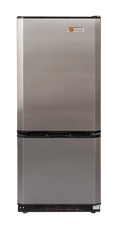 SunStar 10CU Solar DC/AC Refrigerator - Black And Stainless Steel