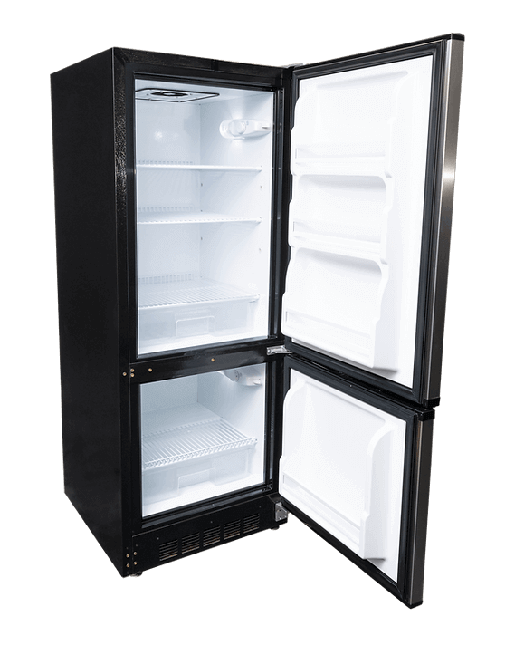 SunStar 10CU Solar DC/AC Refrigerator - Black And Stainless Steel