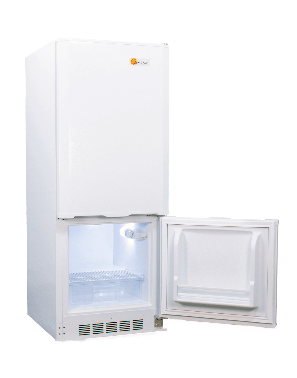 SunStar 10CU Solar DC/AC Refrigerator - White