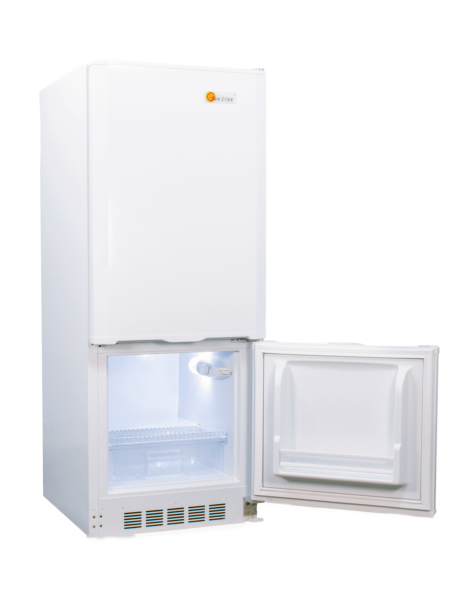 SunStar 10CU Solar DC/AC Refrigerator - White