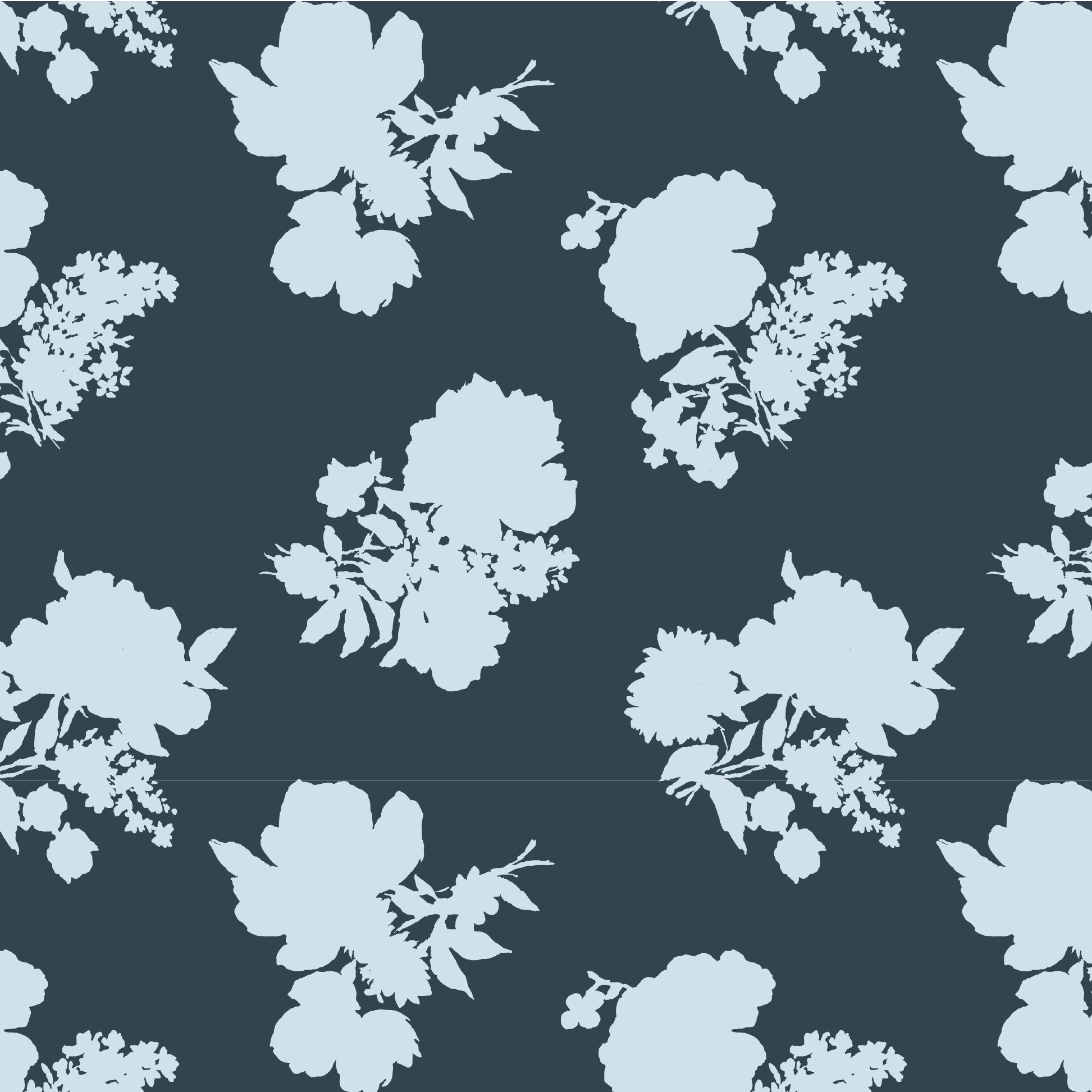 Swans Island Silhouette Fabric - Navy Blue