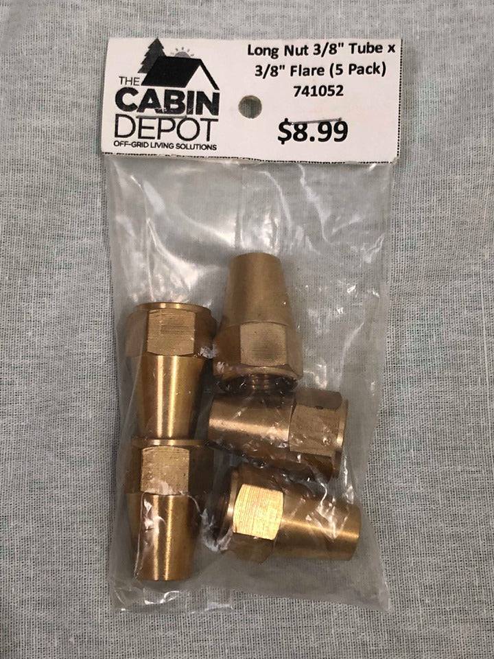 Long Nut 3/8" Tube x 3/8" Flare 5 Pack