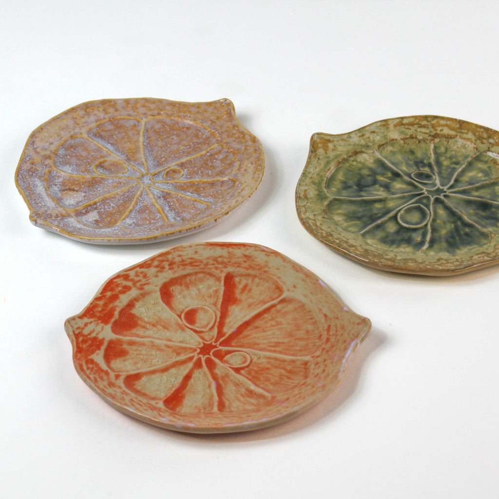 Ceramic Citrus Plates, Set of 3
