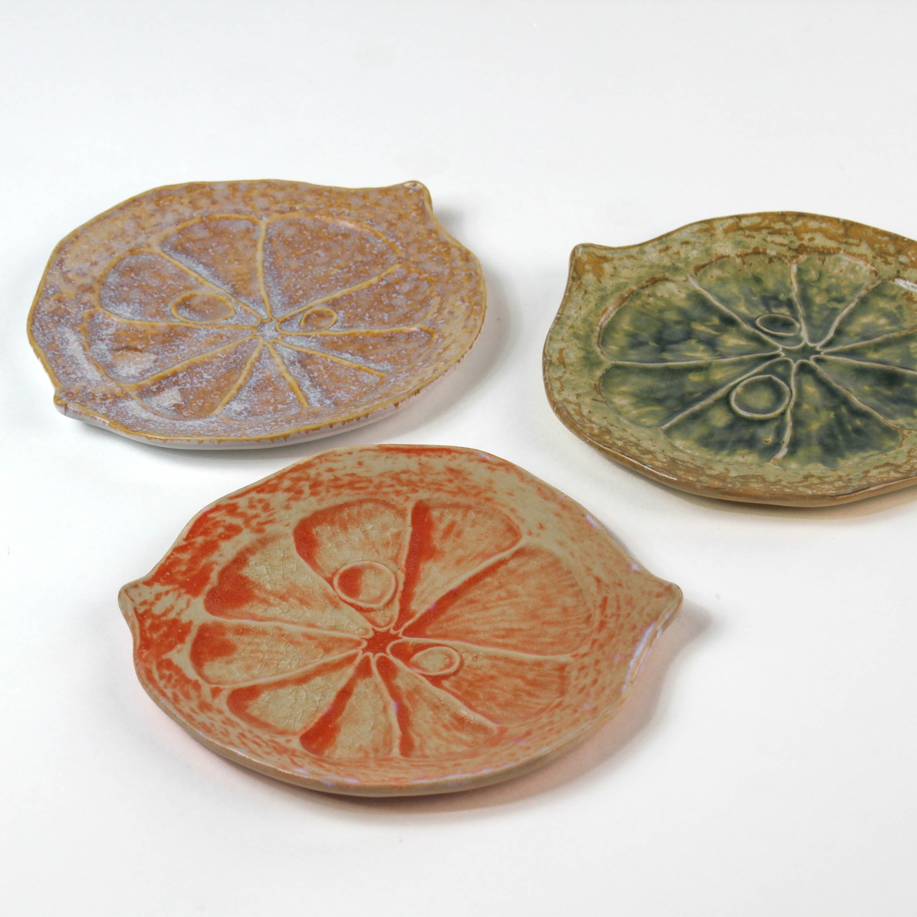Ceramic Citrus Plates, Set of 3