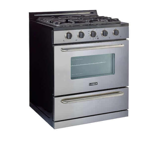 Unique 30" Propane Range (Battery Ignition) - Stainless Steel