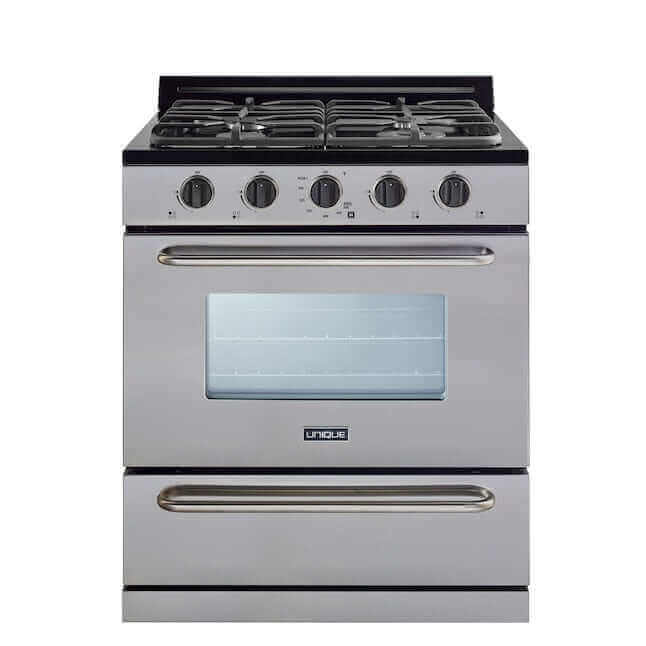 Unique 30" Propane Range (Battery Ignition) - Stainless Steel