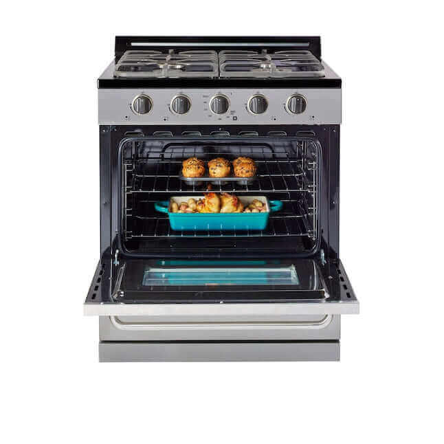 Unique 30" Propane Range (Battery Ignition) - Stainless Steel