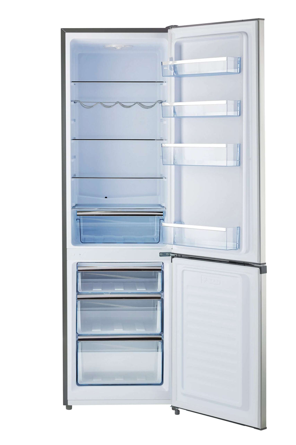 Unique 9 Cu/Ft Prestige Electric Bottom Mount Refrigerator - Stainless Steel