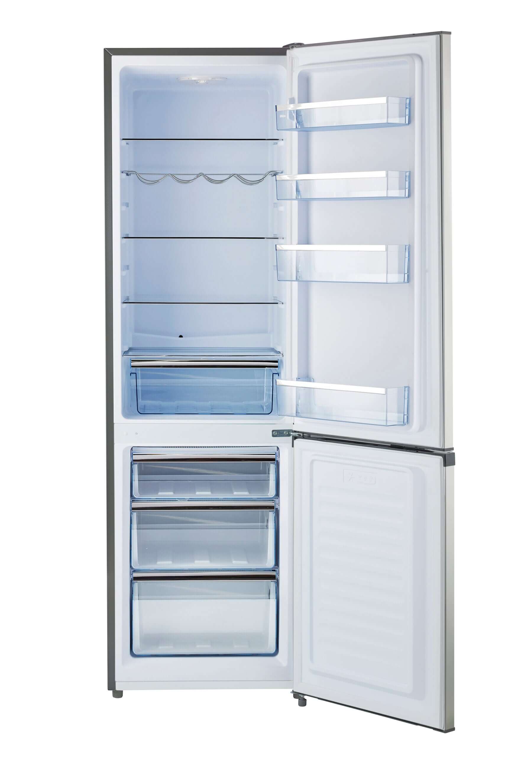 Unique 9 Cu/Ft Prestige Electric Bottom Mount Refrigerator - Stainless Steel