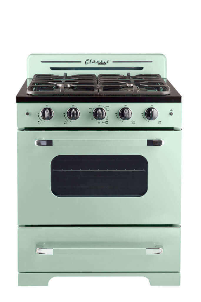 Unique 30" Classic Retro Convection Gas Range (Electronic Ignition)