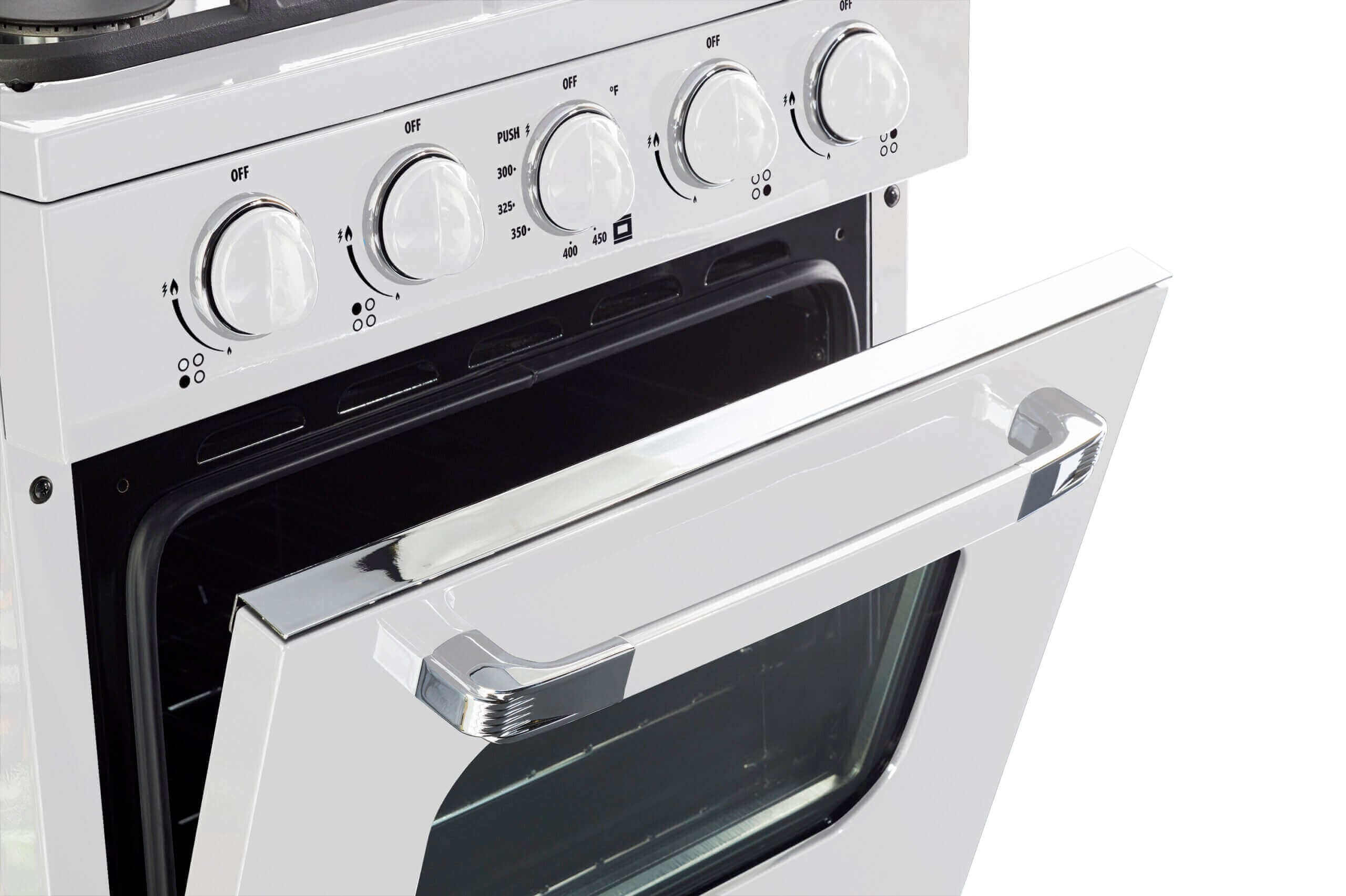 Unique 24" Classic Retro Propane Range (Battery Ignition) - White
