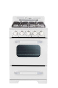 Unique 24" Classic Retro Propane Range (Battery Ignition) - White