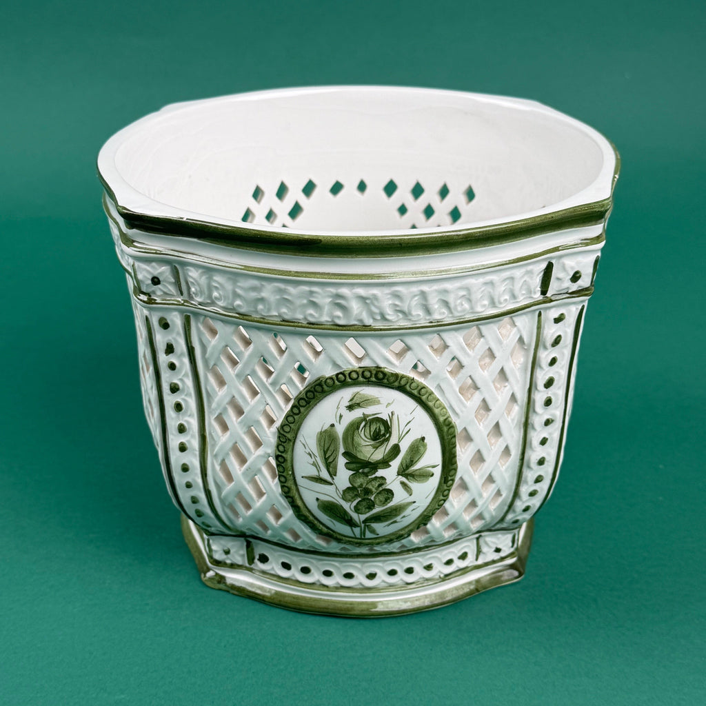 Vintage Green Ceramic Candy Jar