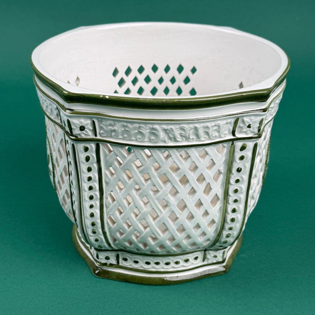 Vintage Green Ceramic Candy Jar