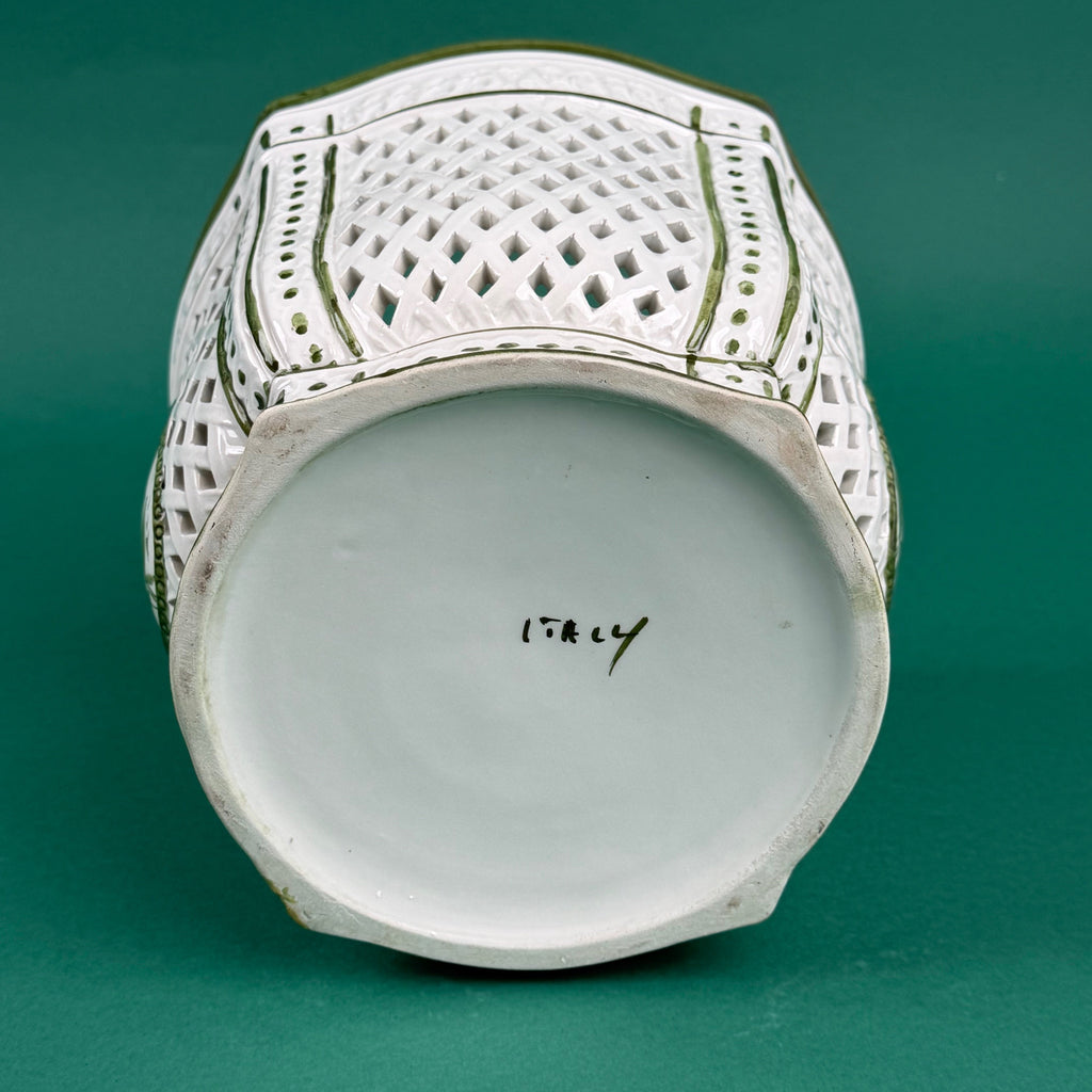 Vintage Green Ceramic Candy Jar